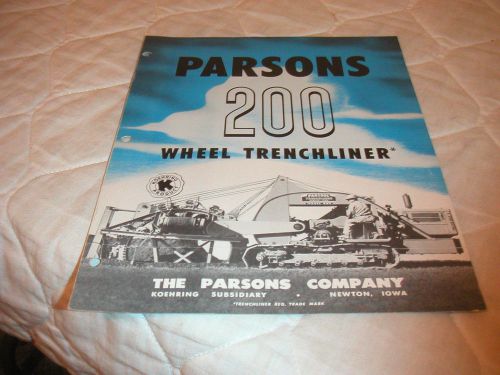 1947 PARSON MODEL 200 WHEEL TRENCHLINER SALES BROCHURE