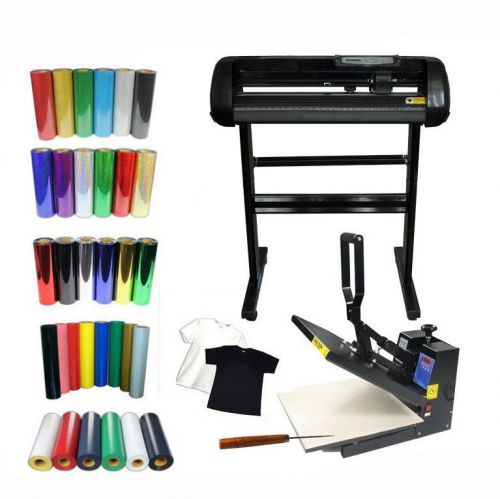 24&#034; Cutter Plotter 15x15 Heat Press T-shirt Heat Transfer Vinyl DIY KIT