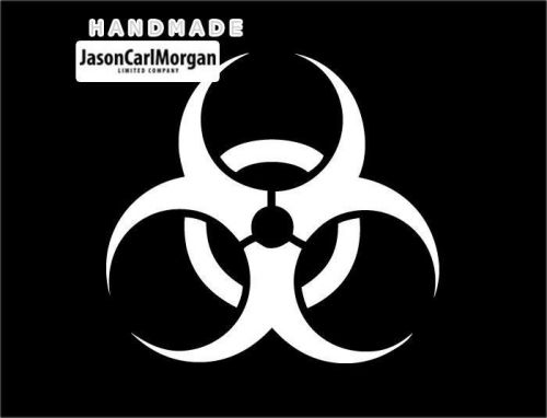 JCM® Iron On Applique Decal, Biohazard White