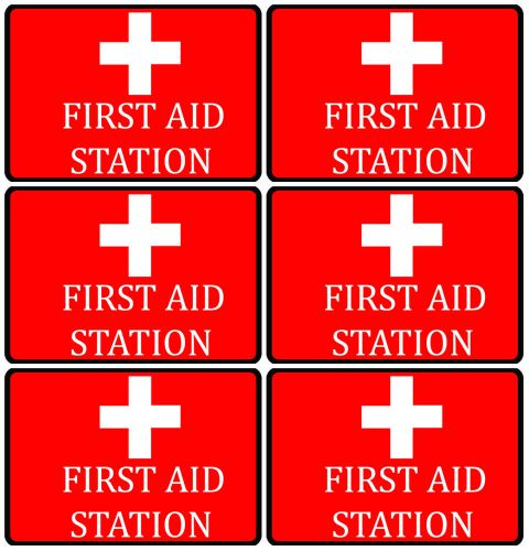 Warehouse / business complex / industrial / work first aid station 6 signs s91 for sale