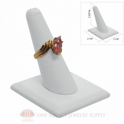 2 3/8&#034; single finger white leather ring display jewelry showcase presentation for sale