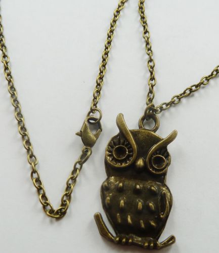 Lots of 10pcs bronze plated owl Costume Necklaces pendant 638mm