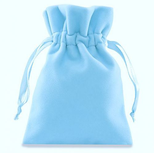 10 pcs deluxe plush velvet blue pouches jewelry gift bag w drawstrings 4 x 5.5&#034; for sale