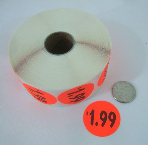 1000 self-adhesive $1.99 labels 1 3/8&#034; stickers / tags retail store supplies for sale