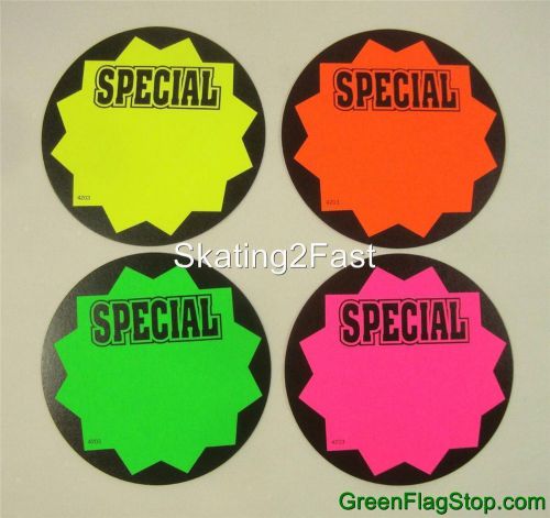 Special 100 circle star burst 5&#034; sign cards 4 - colors retail store supplies for sale