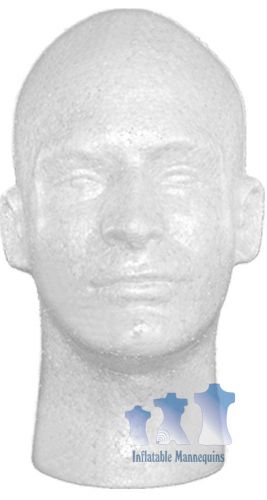 Male Head, Styrofoam White