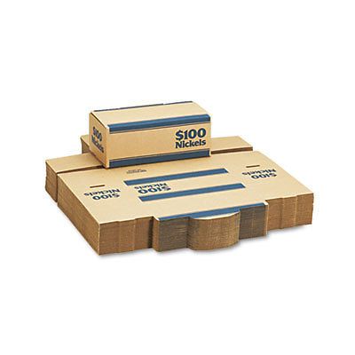 Corrugated Cardboard Coin Transport Box, Lock, Blue, 50 Boxes/Carton