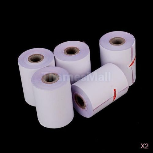 2x Set of 5 Rolls 2-Ply Carbonless Duplicate Cash Register Receipt Tape Paper