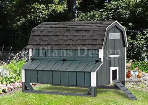 5&#039;x6&#039; Chicken Coop Plans, Gambrel / Barn  Roof Style Design 90506MB