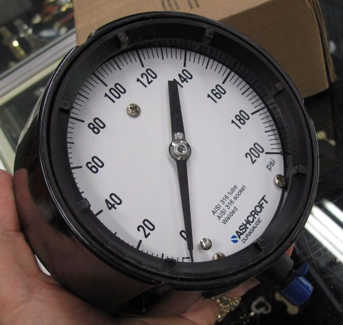 ASHCROFT DURAGAUGE 45-1279-SS-02L 200 PSI PRESSURE GAUGE 4.5 INCH NEW