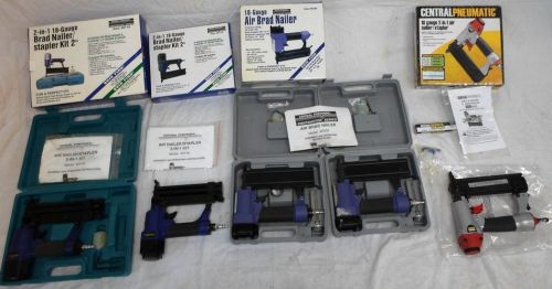 Lot of 5 central pneumatic (harbor freight) air nailer/staplers for sale