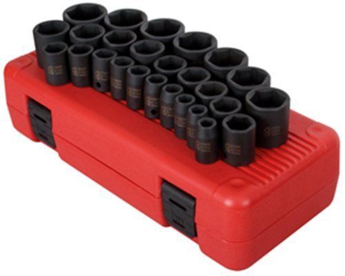 Sunex 2645 1/2in Drive Metric Impact Socket Set, 26-Piece, New