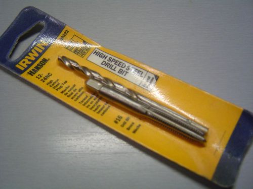 IRWIN 80222 HANSON Tap No.12 - 24NC (HCS) &amp; #16 Drill Bit (HSS)