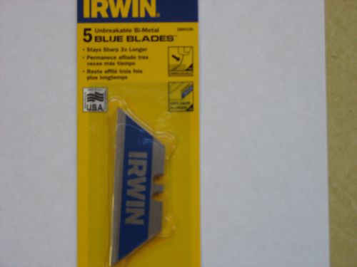 NEW IRWIN 2084100 UTILITY KNIFE BI-METAL BLUE BLADE 5 PACK UNBREAKABLE  USA