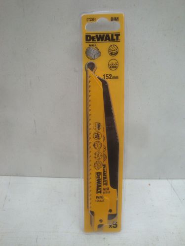 5 x DEWALT DT2351 BI-METAL WOOD CURVE CUTTING RECIP SAW BLADES