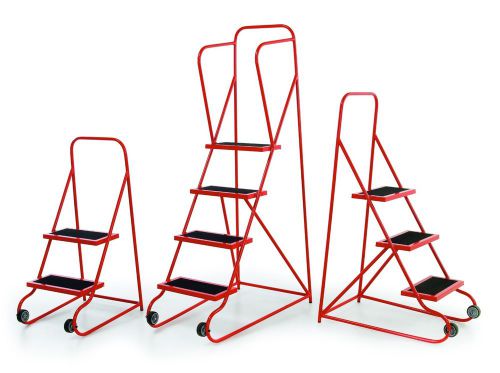 3 tread steel mobile safety platform step ladders for sale