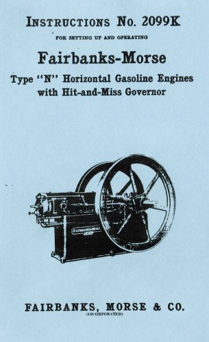 Fairbanks morse gas engine motor type n hit miss governor 2099k flywheel igniter for sale