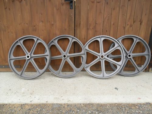 Set of 4 Cast Iron Metal Shepherd Hut Wheels x 24&#034; dia