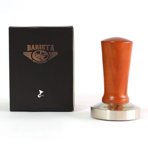 58mm Espresso Tamper Stainless Steel  Natural Wood Handle Coffee Tamper