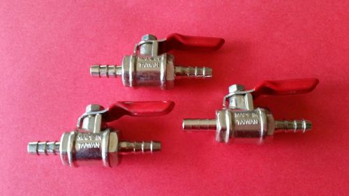 3-inline ball valve shut off -1/4&#034; barb - quick stop flow in soda/ beer lines for sale