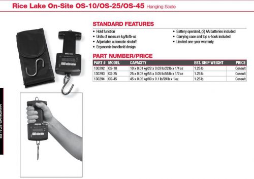 Rice lake os-25 hanging baby digital scale,25kg / 55x0.05lb/1/2oz,carrying case for sale