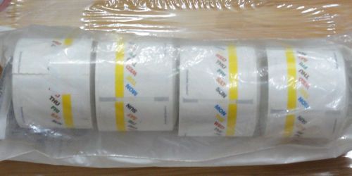 20 Rolls Ecolab 2&#034;x 2&#034; Prep-n-Print DuraLabel Day-of-Week 20 X 300 Label Roll