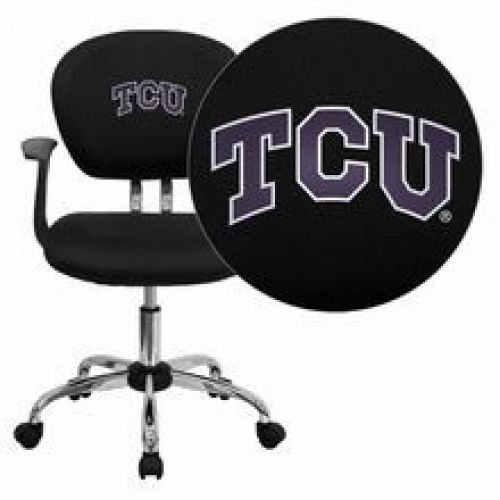 Flash Furniture H-2376-F-BK-ARMS-40004-EMB-GG Texas Christian University Horned