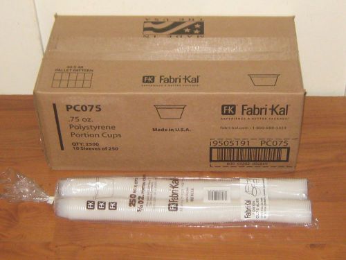 Fabri-Kal   .75 Oz   Plastic Portion Cups Translucent  3/4 oz  NEW  BOX of 2500.