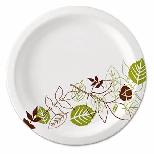 Dixie Pathways Mediumweight Paper Plates, 8.5&#034;, Green/Burg, 500/CT (DXEUX9WS)