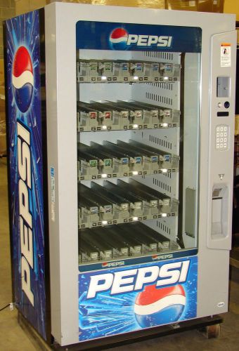 ELECTRONIC SHELF GUARANTEED VEND GLASS FRONT SODA MACHINE ACCEPTS $5 VENDO VU40