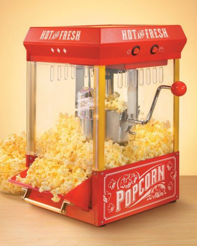 Red popcorn party bar style pop corn maker popper commercial machinetabletop for sale
