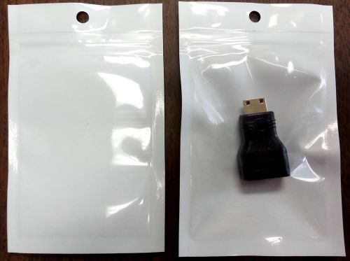 50pcs/Lot ZipLock White Clear Plastic Packaging Retail Hanging Bag 11.8cmx7.5cm
