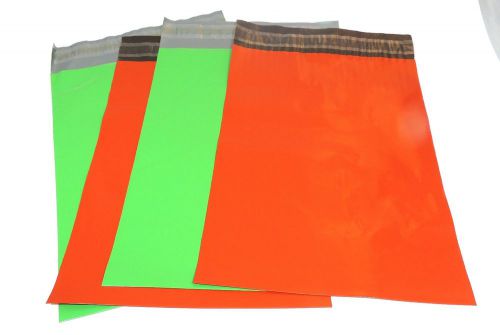 100 Red &amp; Green 7.5 x10.5 Flat Poly Shipping Postal Envelopes, Bags w/Self Seal