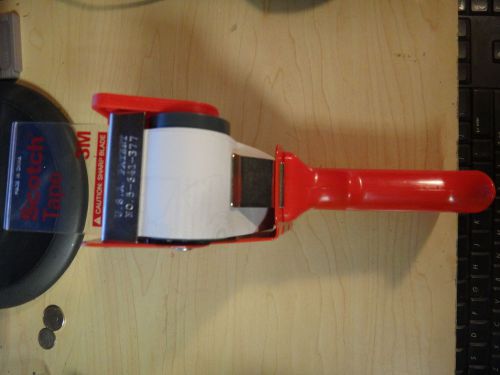 3M Scotch Pistol Grip Tape Dispenser, Retractable Blade, For 3&#034; Core, Red/Gray