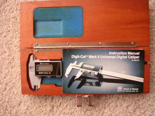 Brown &amp; Sharpe Digit-Cal II 2 0-6&#034; Digital Caliper  &gt;Wooden Case Included!