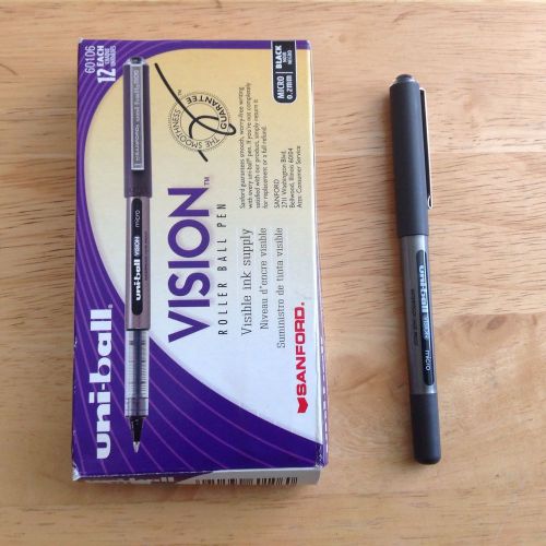 New uni-ball Vision  Roller Ball  Micro 0.2mm Pens/Open Box/9 Count