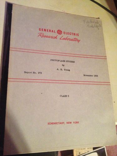 VINTAGE LAB GE GENERAL ELECTRIC 1953 PHOTOFLASH STUDIES RESEARCH