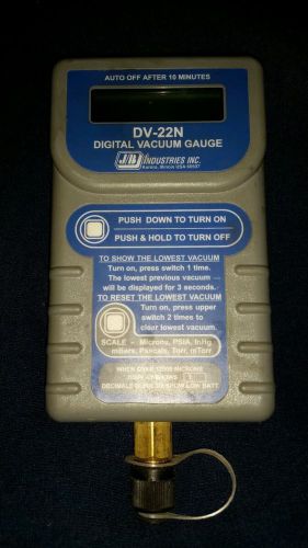 J/b industries  dv-22n digital vacuum gauge for sale