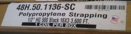 NEW NIB 3,600&#039; FT. OR POLYPROPYLENE STRAPPING 1/2&#034; HG 500 BLACK 16X3 48H501136SC