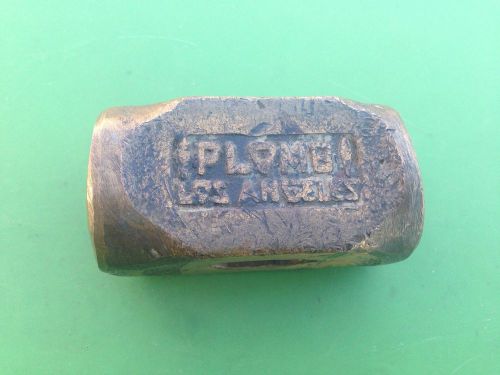 VINTAGE PLOMB No. 1430 BRASS HAMMER HEAD - BLACKSMITH MACHINIST HAMMER