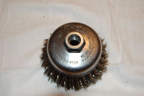 Weiler 4&#034; knot wire cup brush 5/8&#034;-11 usa for sale