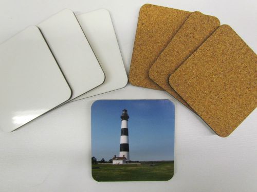 20 Dye Sublimation Blanks: Coasters, cork backing.