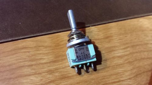 Mini Toggle Switch SPDT ON-OFF-ON Flat Bat, Alco alcoswitch MTF106E ac 125v 250v