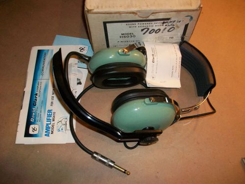 David Clark Powered Headset H5030  Part 12511G-01  16 Decible Reduction  NEW