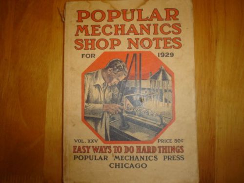 1929 EDITION (No.25) OF POPULAR MECHANICS SHOP NOTES VERY GOOD CONDITION