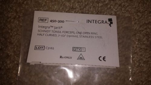 Integra Jarit ref 450-300 SCHNIDT TONSIL FORCEPS ONE OPEN RING HALF CURVED