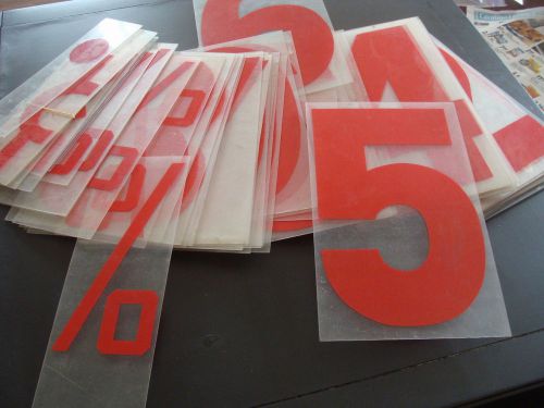 10 3/4 X 6 3/4 Red Outdoor Marquee Sign Numbers, 68 Total