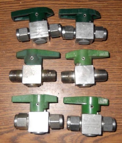 6 Swagelok/Nupro SS-4P4T, 4p4t2,  and 4p4t-oc Valves (lot or separate)