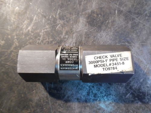 WATERMAN CHECK VALVE, 3000 PSI, SERVICE FREEFLOW, MODEL: 3451-8, 1&#034;, NEW