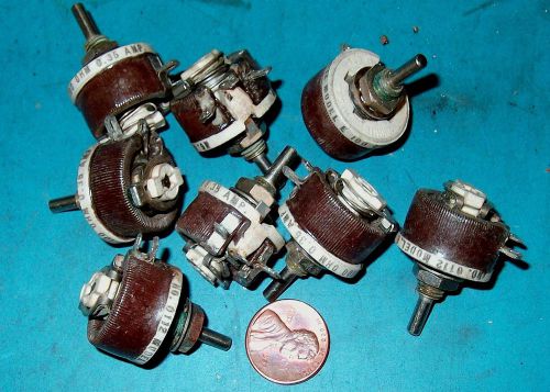 8PC LOT MINIATURE RHEOSTATS/POTS WIREWOUND 100 OHM .35 AMP